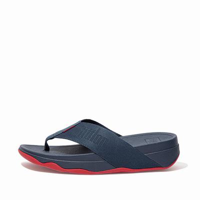 Fitflop Women's SURFA Woven-Logo Toe-Post Sandals - Navy, KD3946851